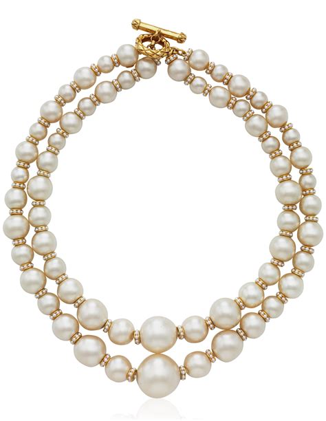 second hand chanel costume jewellery|chanel double strand perl necklace.